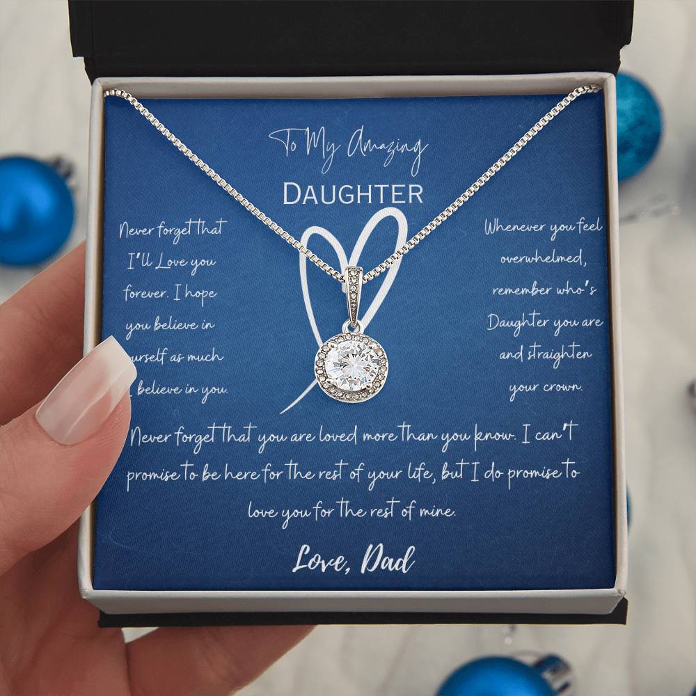 Amazing Gift for Daughter From Dad - Never Forget That I Love You Necklace