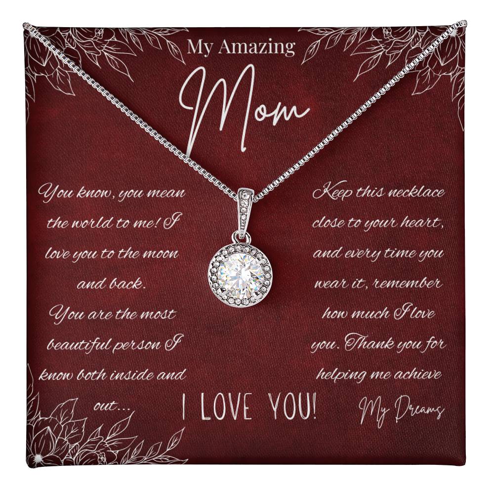 My Amazing Mom- I Love You to The Moon and Back- Necklace