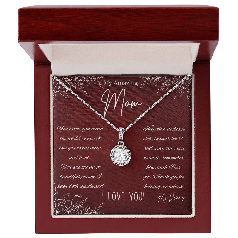 My Amazing Mom- I Love You to The Moon and Back- Necklace