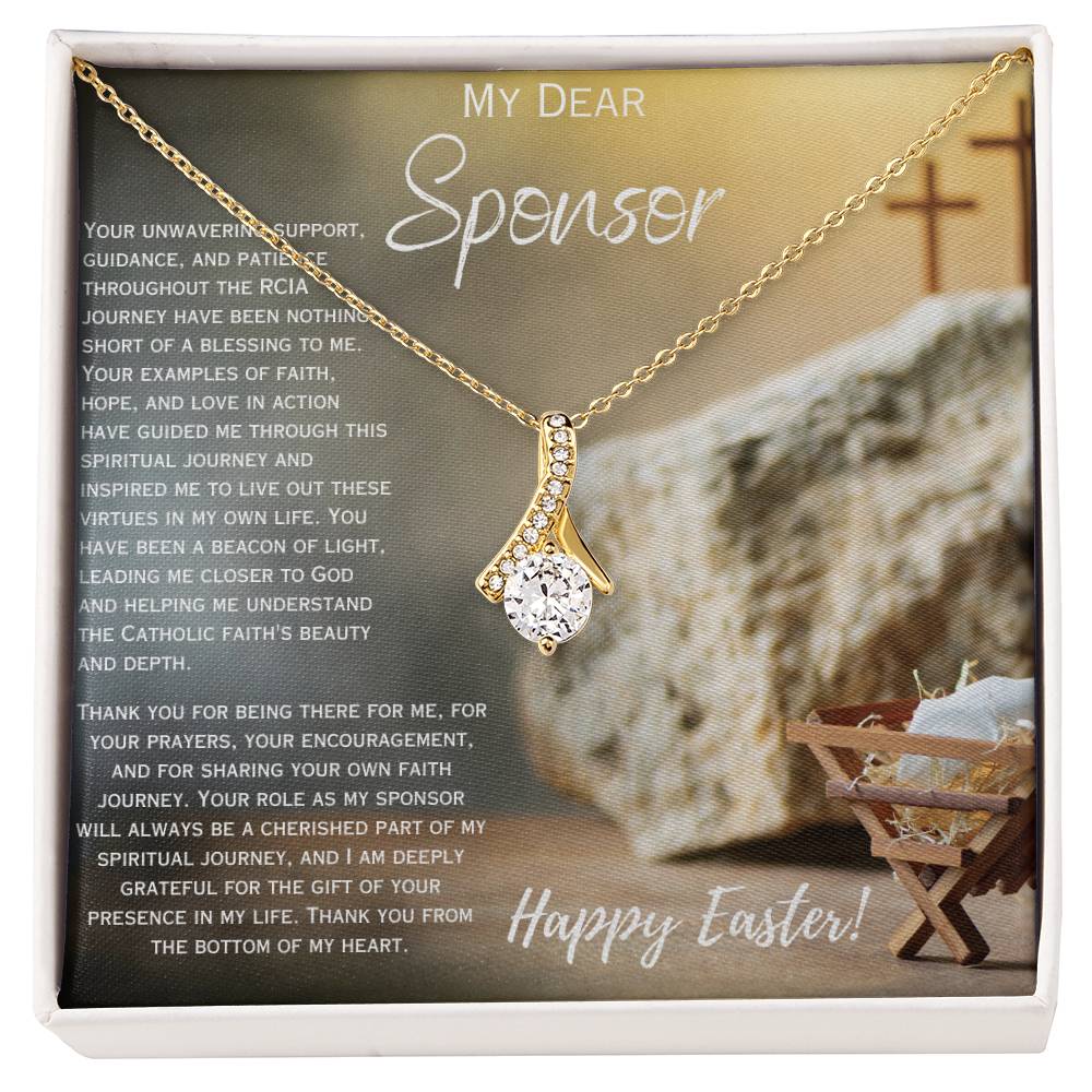 Easter RCIA Sponsor Gift- Necklace with Heartfelt Message