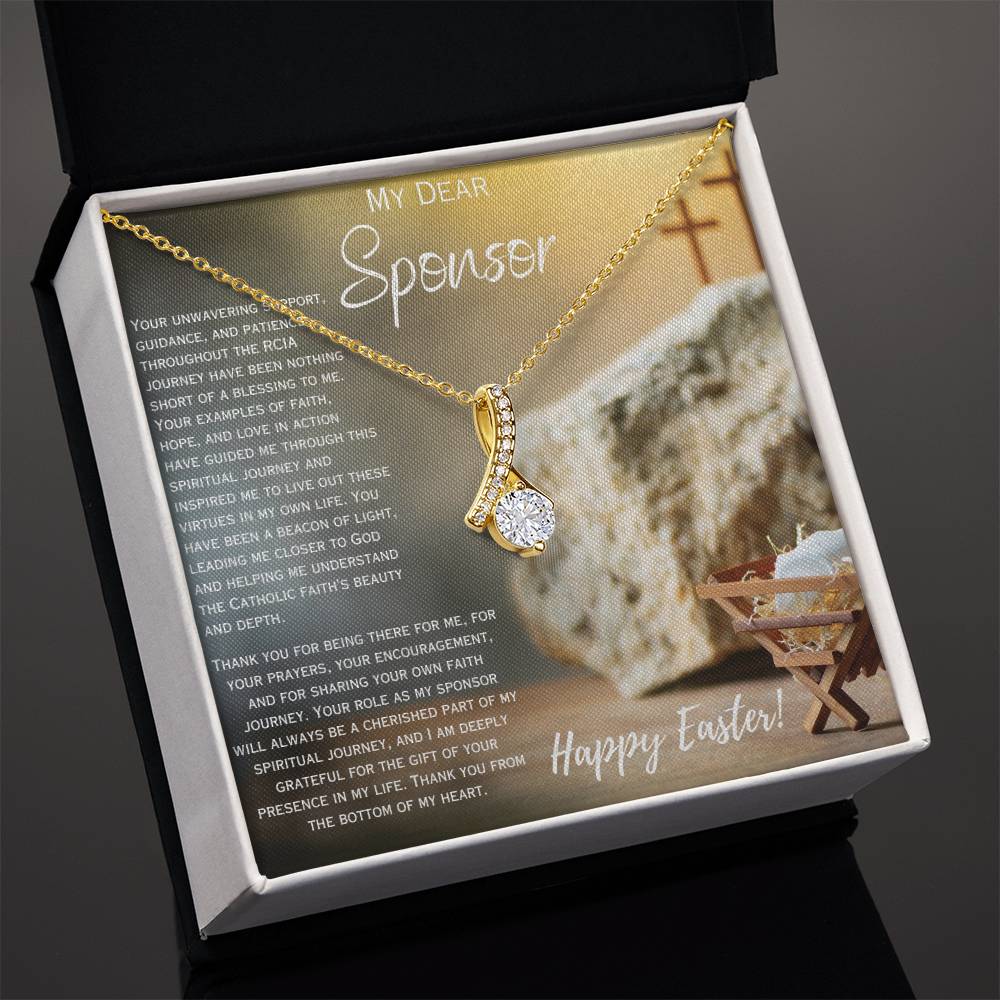 Easter RCIA Sponsor Gift- Necklace with Heartfelt Message