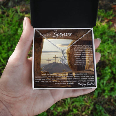 Easter RCIA Sponsor Gift- Enduring Beauty Necklace with Heartfelt Message