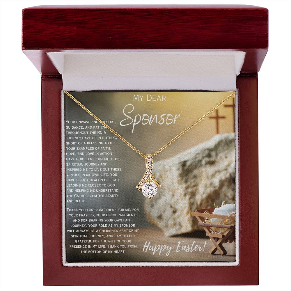 Easter RCIA Sponsor Gift- Necklace with Heartfelt Message