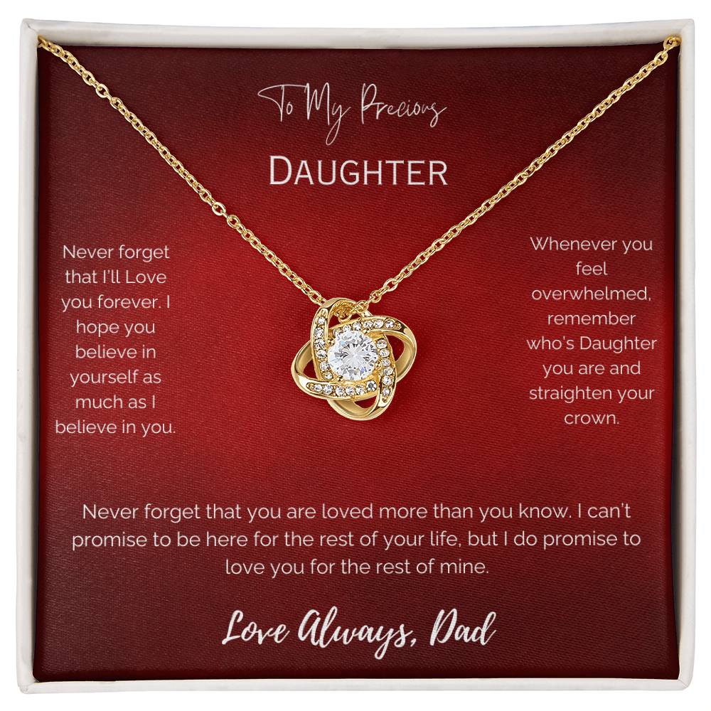 Precious Gift for Daughter From Dad - Never Forget That I Love You Necklace.