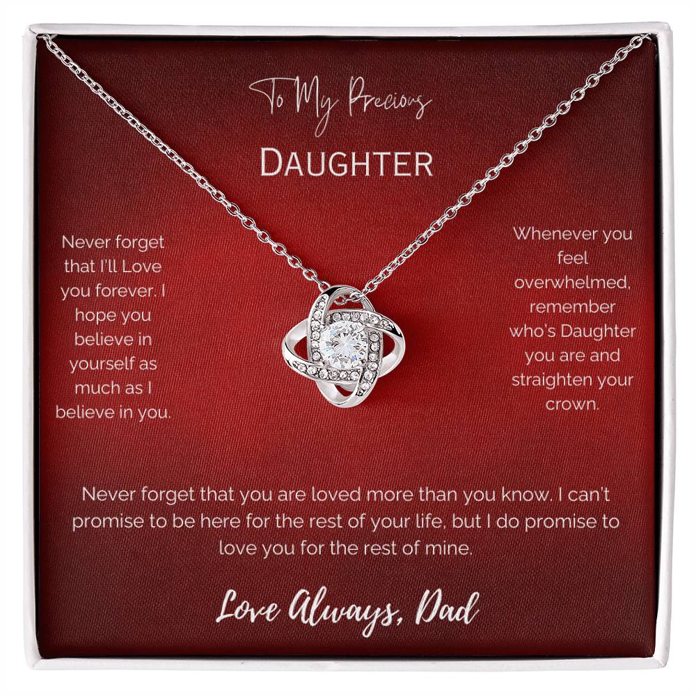 Precious Gift for Daughter From Dad - Never Forget That I Love You Necklace.