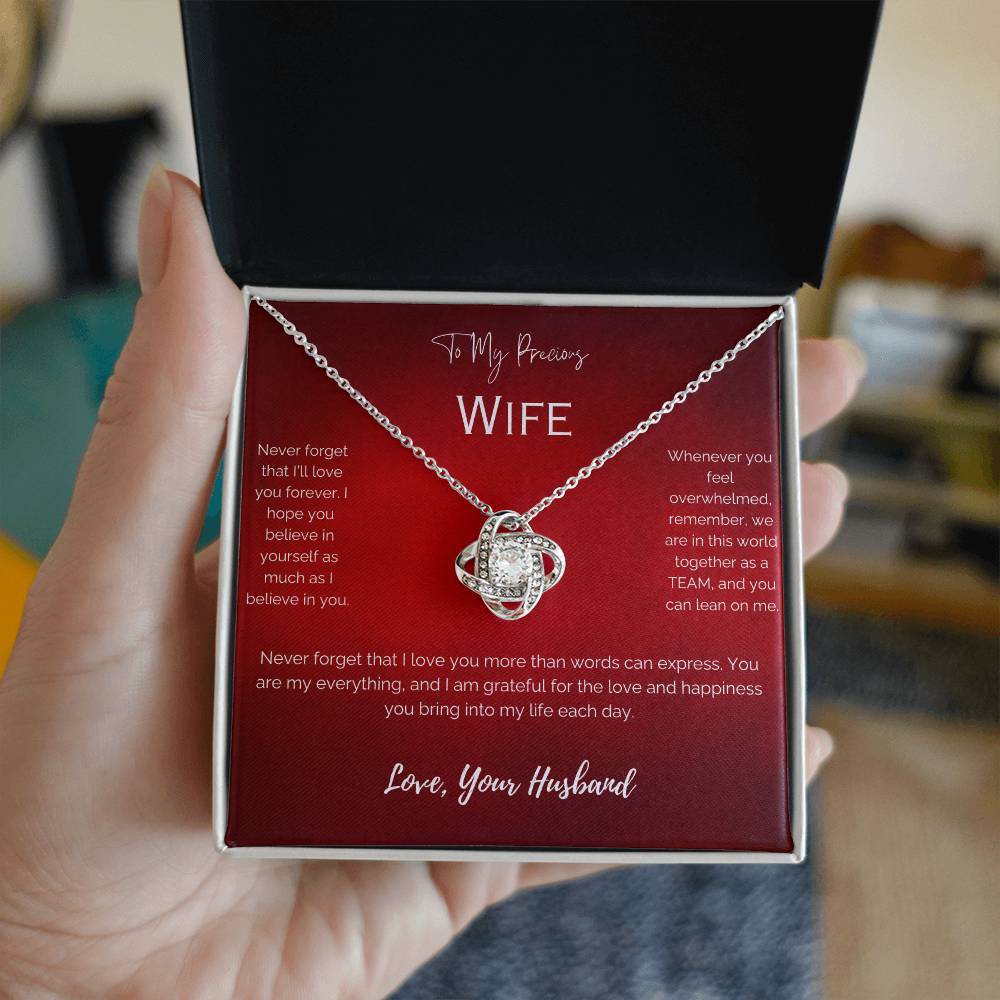 Precious Wife Love and Support Necklace- Gift from Husband