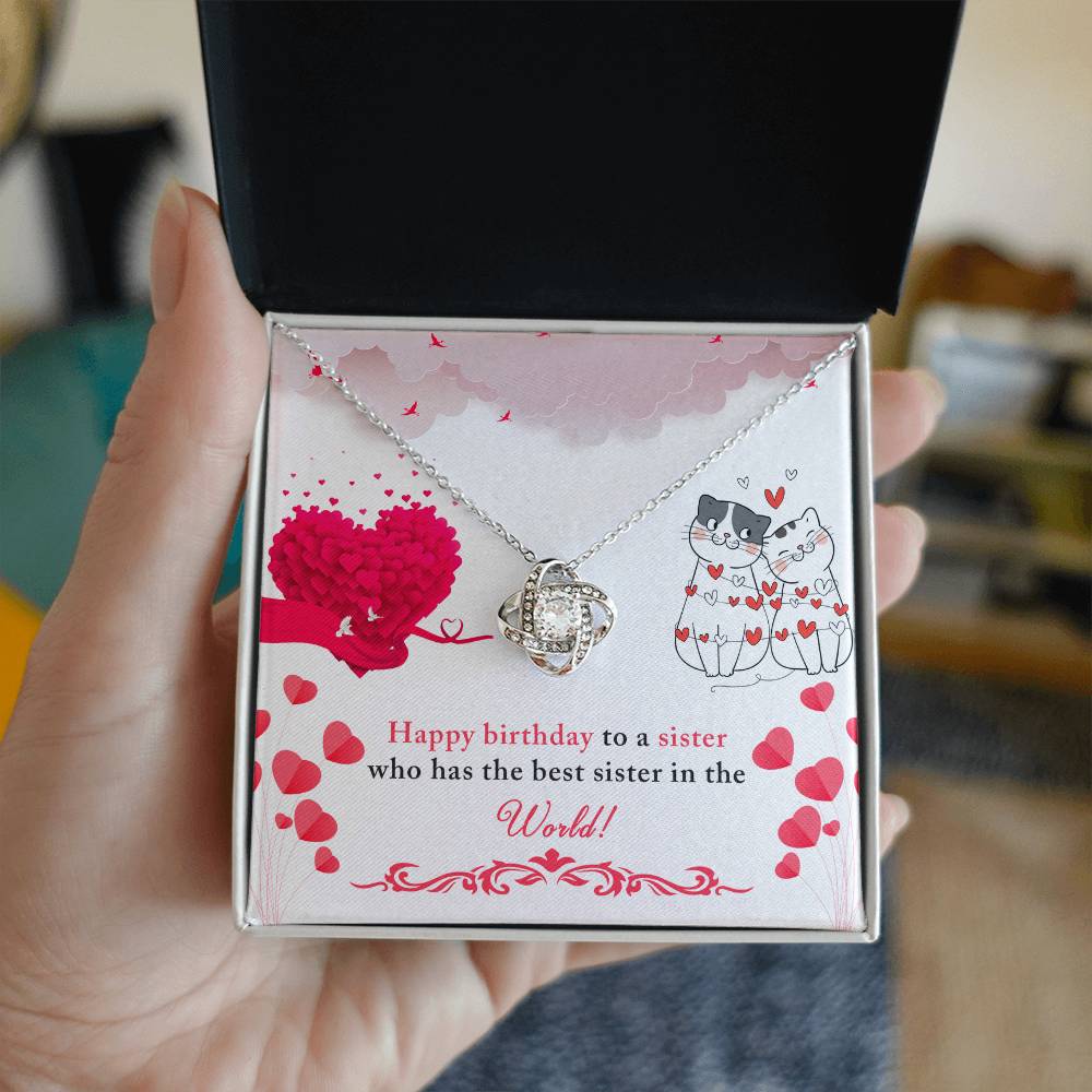 Love Knot Necklace- Happy Birthday Sister!