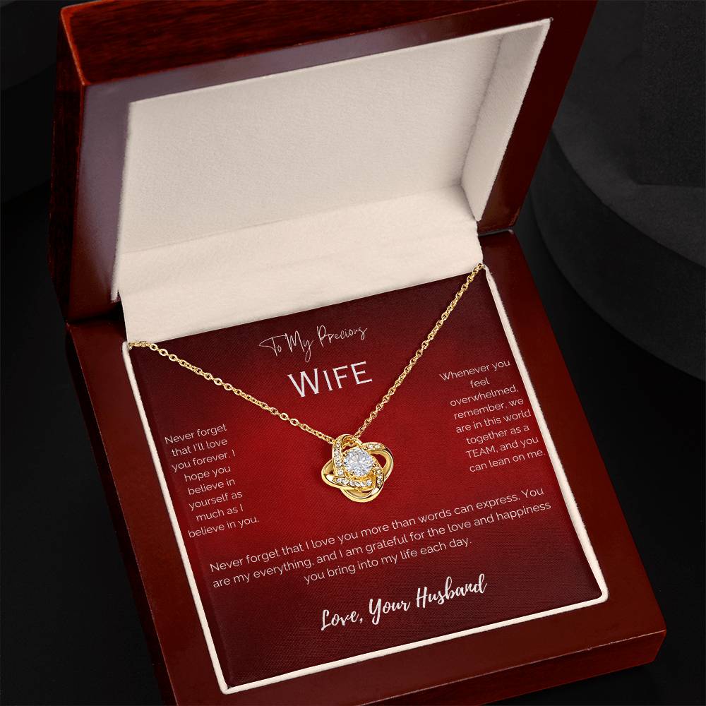 Precious Wife Love and Support Necklace- Gift from Husband