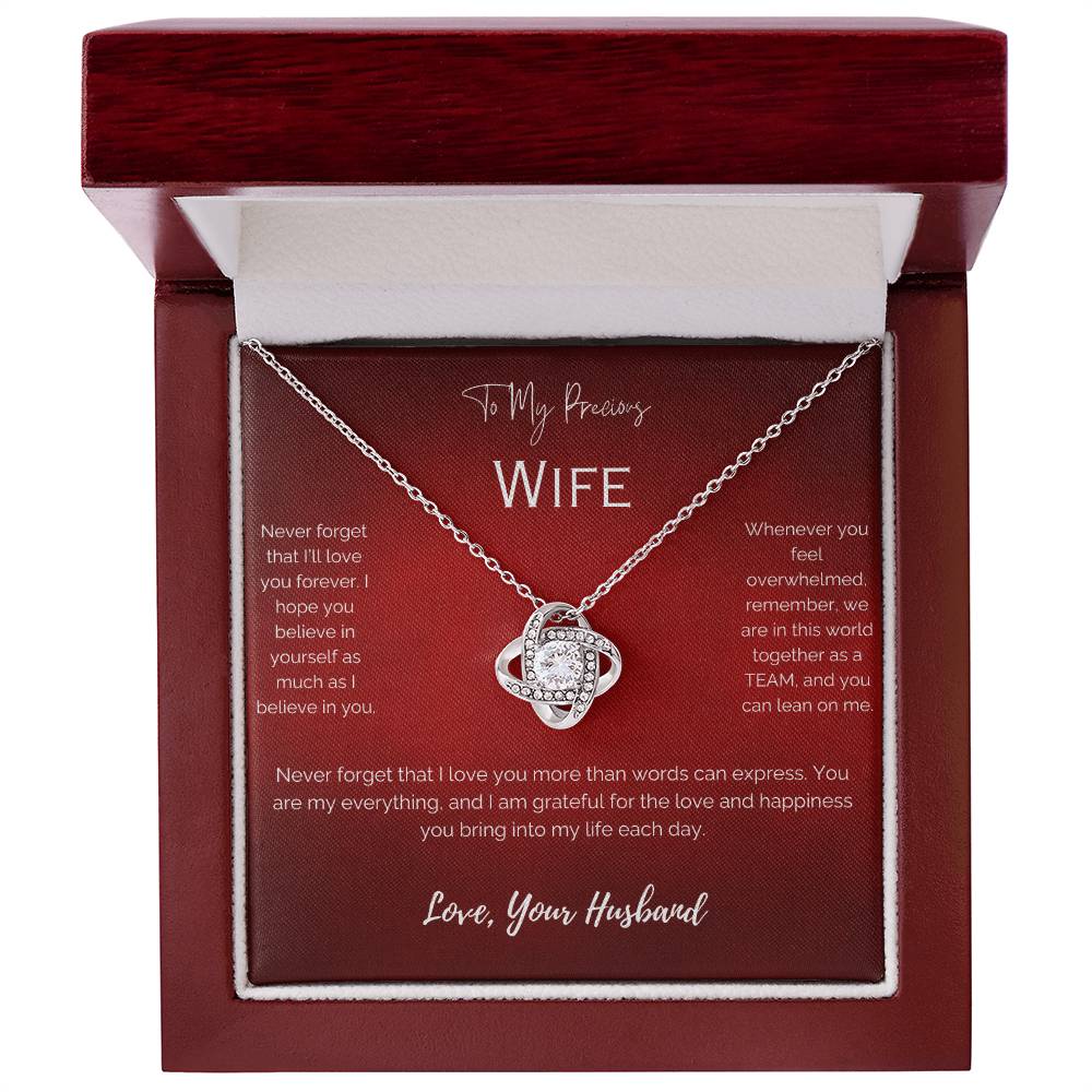 Precious Wife Love and Support Necklace- Gift from Husband