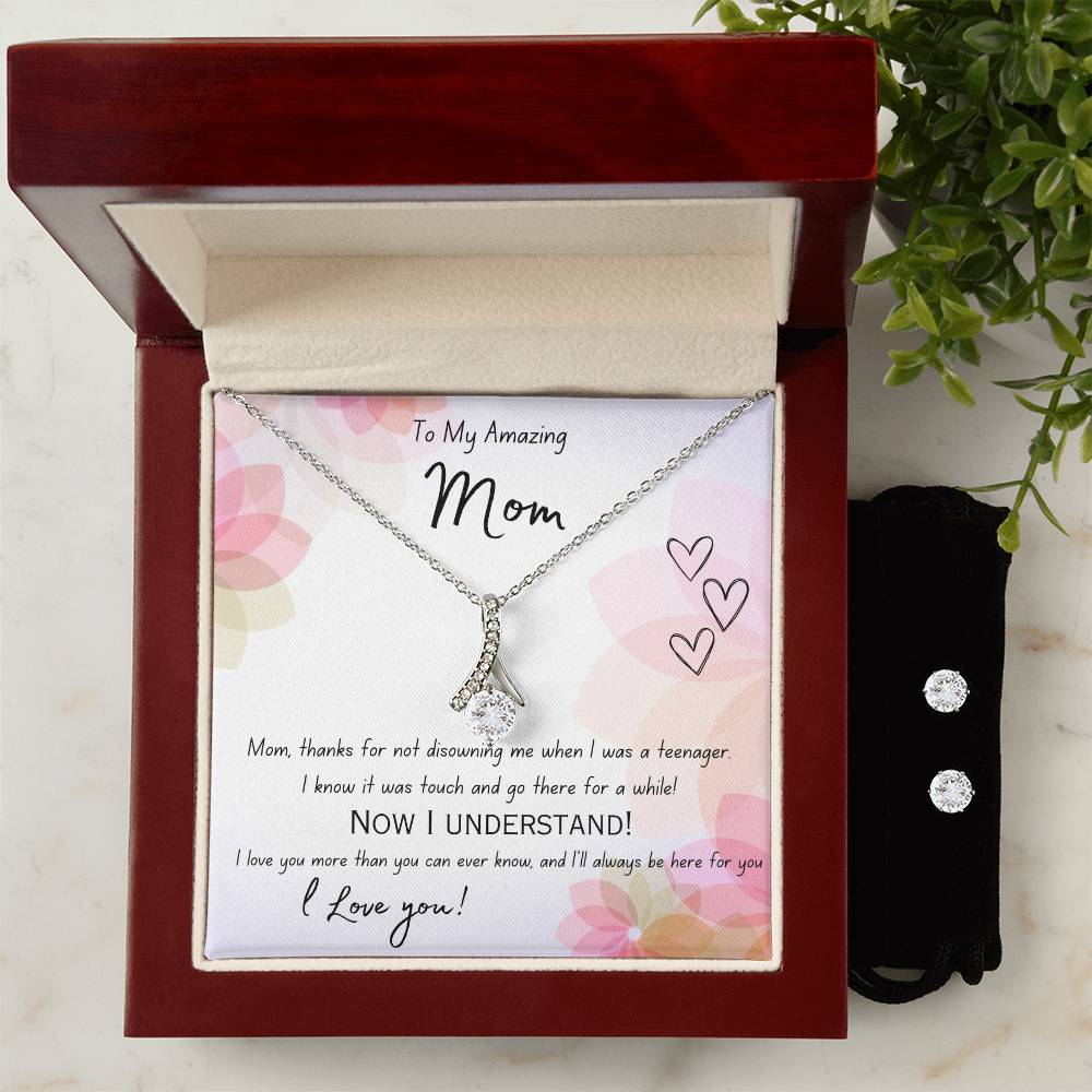 Mom- Thanks for Not Disowning Teenage Me! Enduring Love Necklace and Earring Set