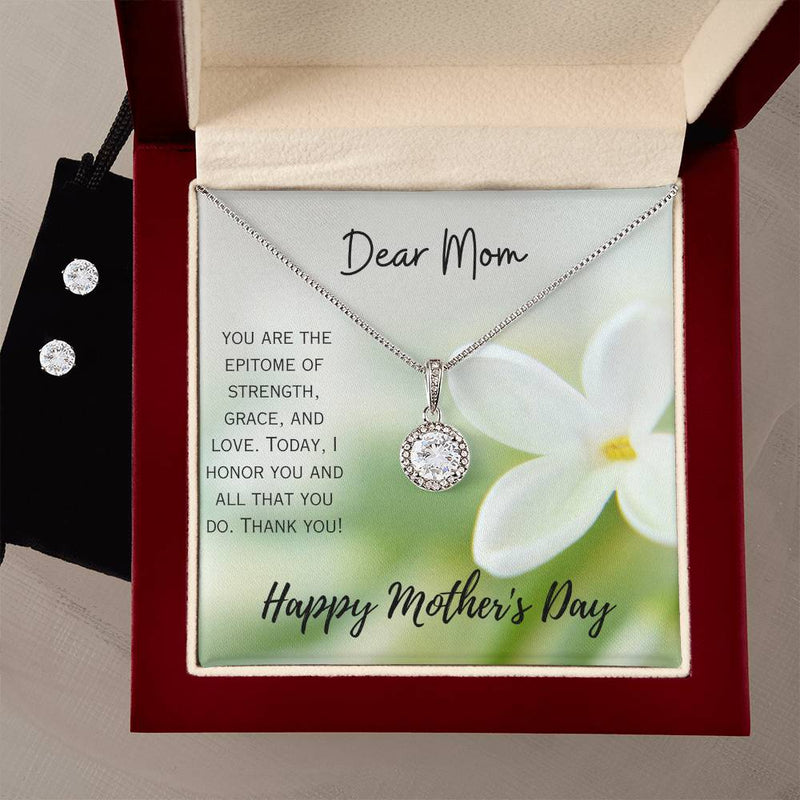 Strength and Grace Necklace and Earring Set- For Mom on Mother's Day