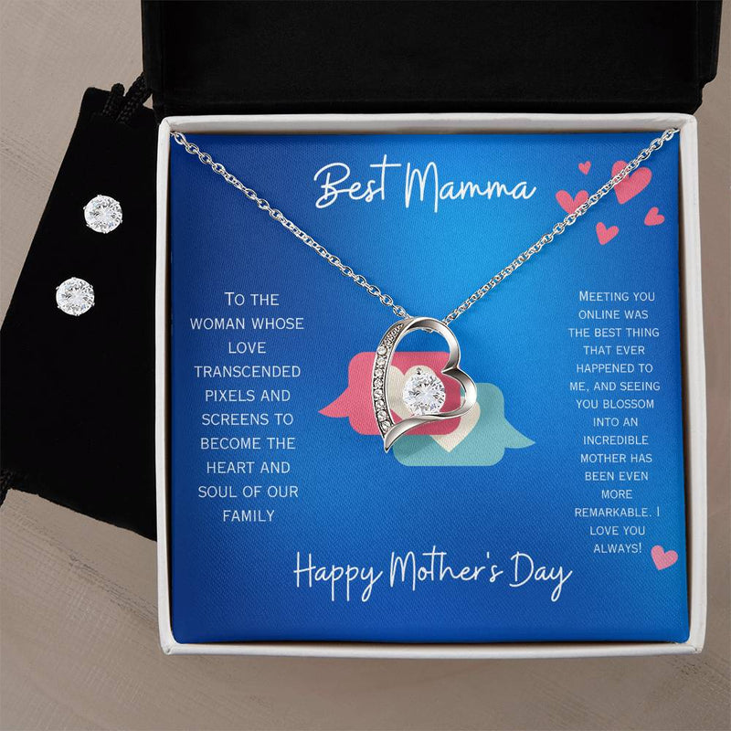 Mother's Day Bundle-Necklace and Earrings- We Met ONLINE, Online Dating. Personalize it!