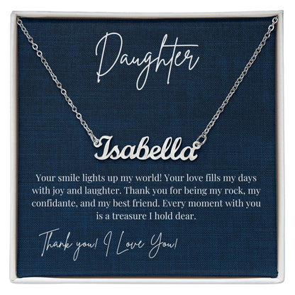 Daughter- You are My World- Personalized Name Necklace