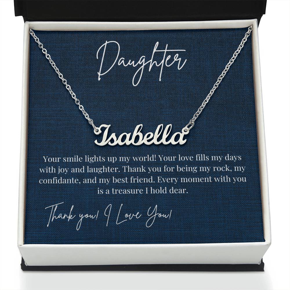 Daughter- You are My World- Personalized Name Necklace