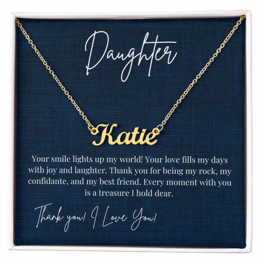 Daughter- You are My World- Personalized Name Necklace