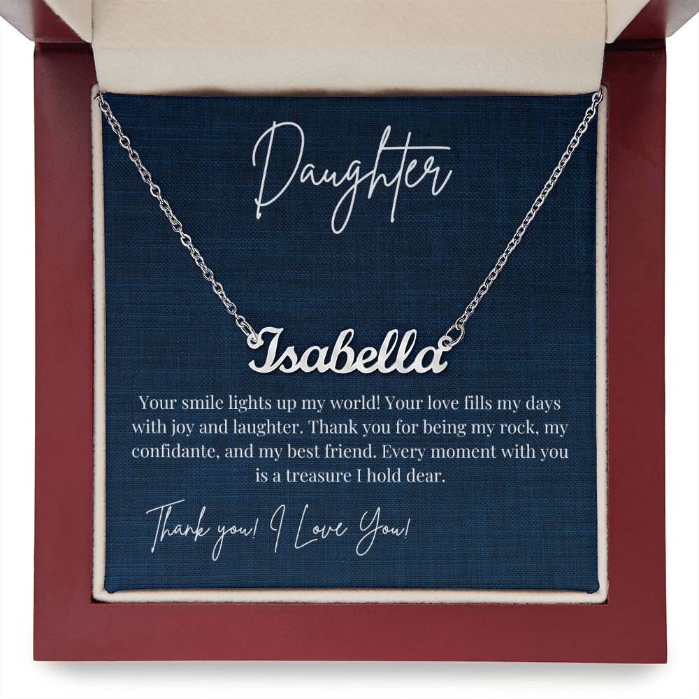 Daughter- You are My World- Personalized Name Necklace