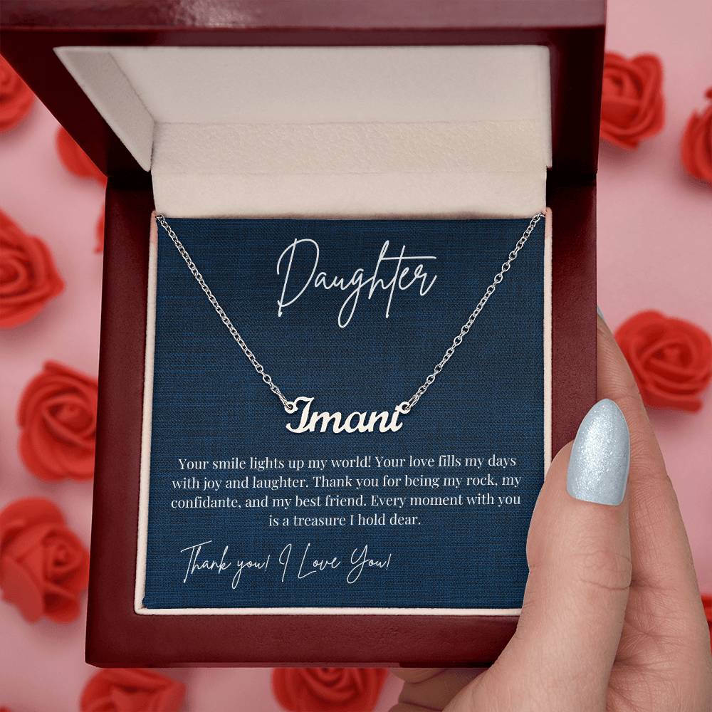 Daughter- You are My World- Personalized Name Necklace