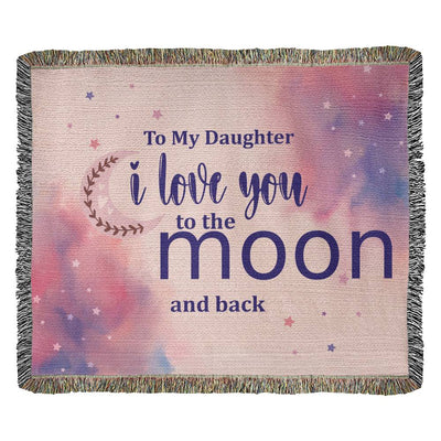 Love you to the Moon and Back- Daughter Heirloom Blanket