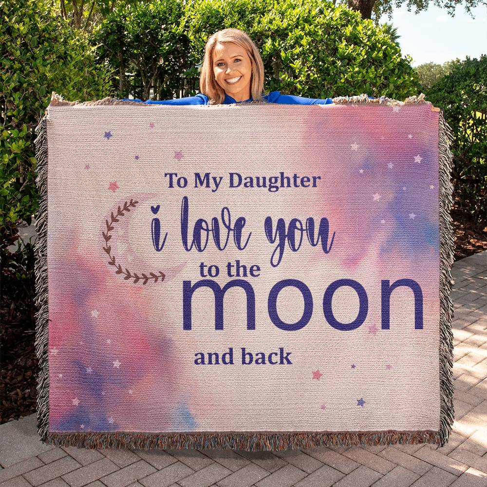 Love you to the Moon and Back- Daughter Heirloom Blanket