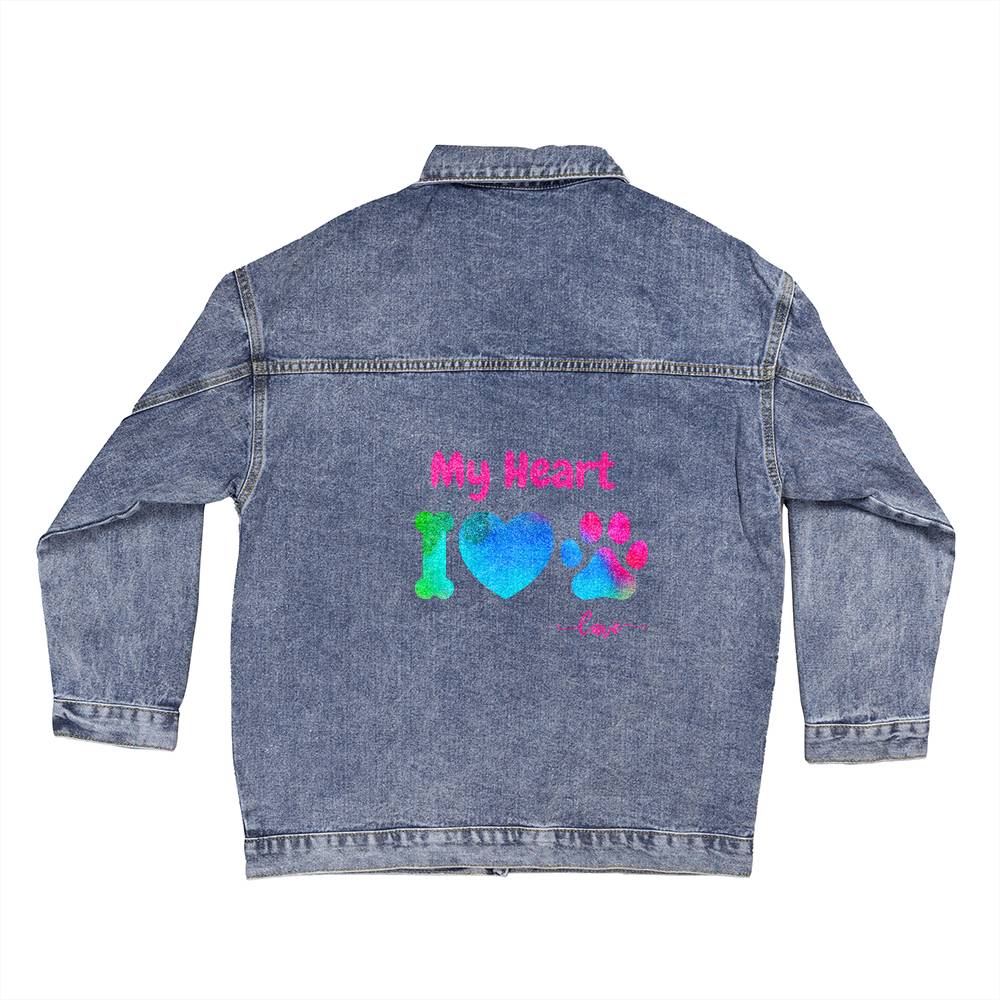 My Heart- Dog Lovers Denim Jacket- Brights