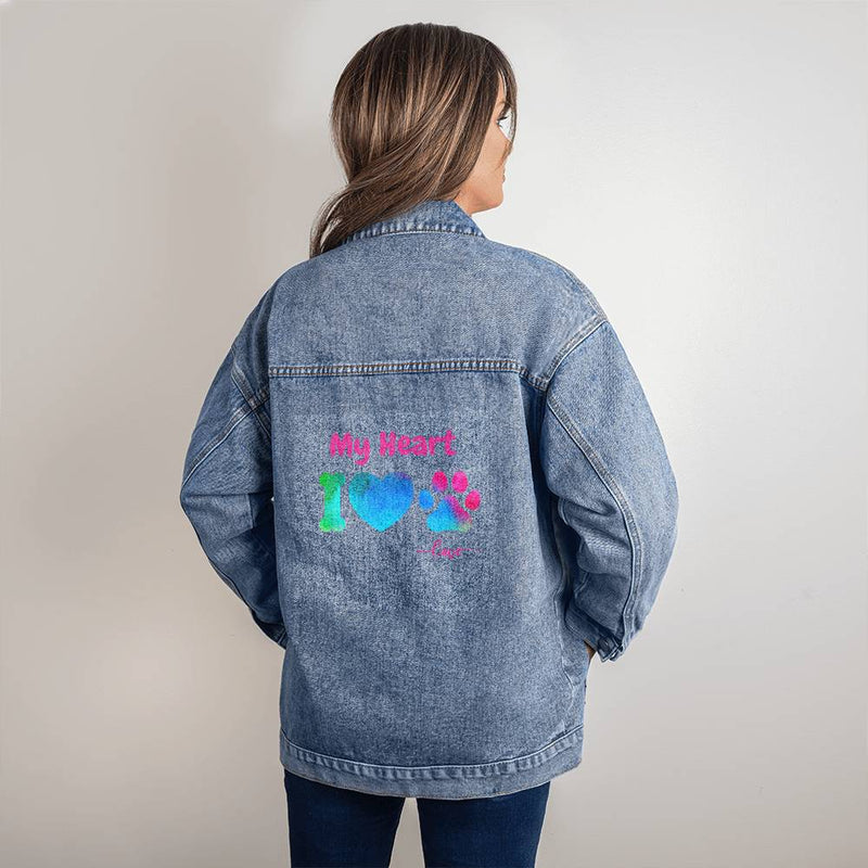 My Heart- Dog Lovers Denim Jacket- Brights