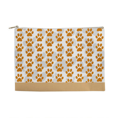 Large Zipper Pouch- Dog Print in Neutrals