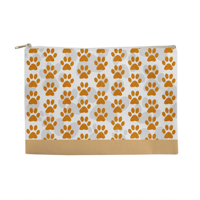 Large Zipper Pouch- Dog Print in Neutrals