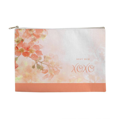 Peachy Floral large zipper pouch for the Best Mom xoxo