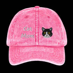 Cat Mom Vintage Cotton Twill Cap