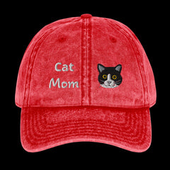 Cat Mom Vintage Cotton Twill Cap