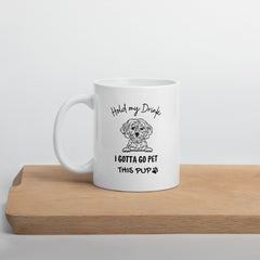 Pet This Pup white glossy mug