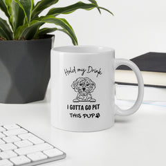 Pet This Pup white glossy mug