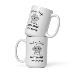 Pet This Pup white glossy mug