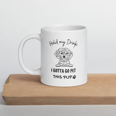 Pet This Pup white glossy mug