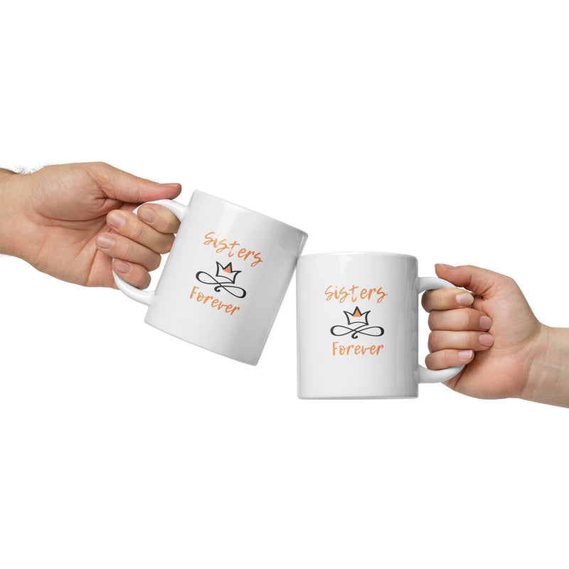 Sisters Forever White glossy mug