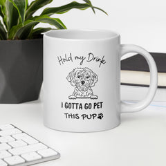 Pet This Pup white glossy mug