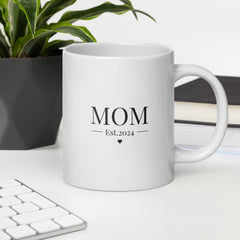 MOM- Est. 2024  White glossy mug