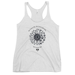 He Loves Me! Dog Print DARK - Women's Racerback Tank