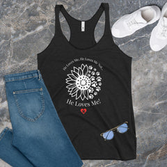 He Loves Me! Dog Print LIGHT -  Women's Racerback Tank