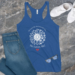 He Loves Me! Dog Print LIGHT -  Women's Racerback Tank