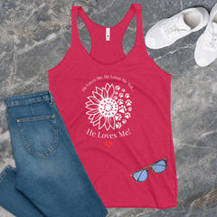 He Loves Me! Dog Print LIGHT -  Women's Racerback Tank